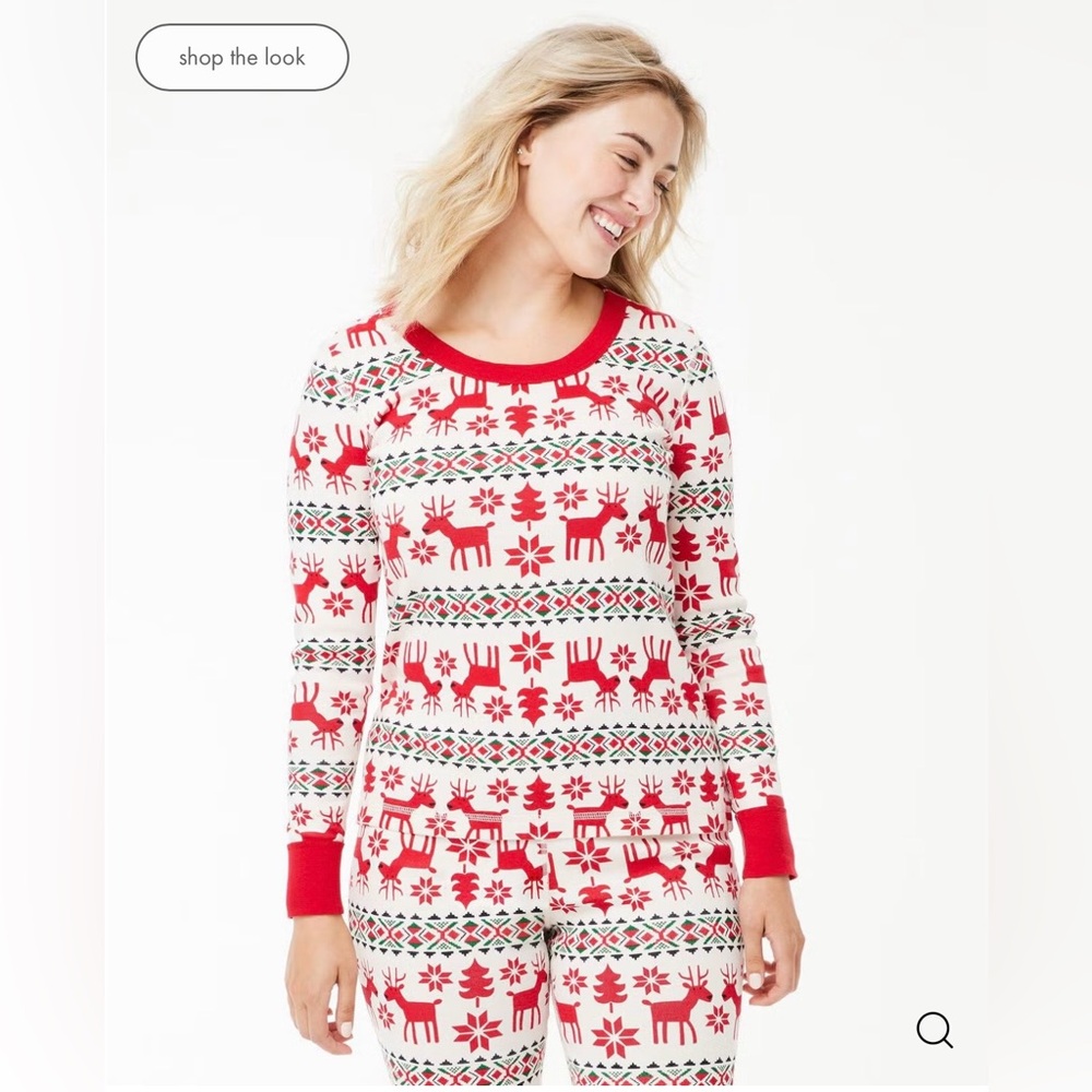 Dear Deer Hanna Anderson Women's Holiday Long John Pajama Top